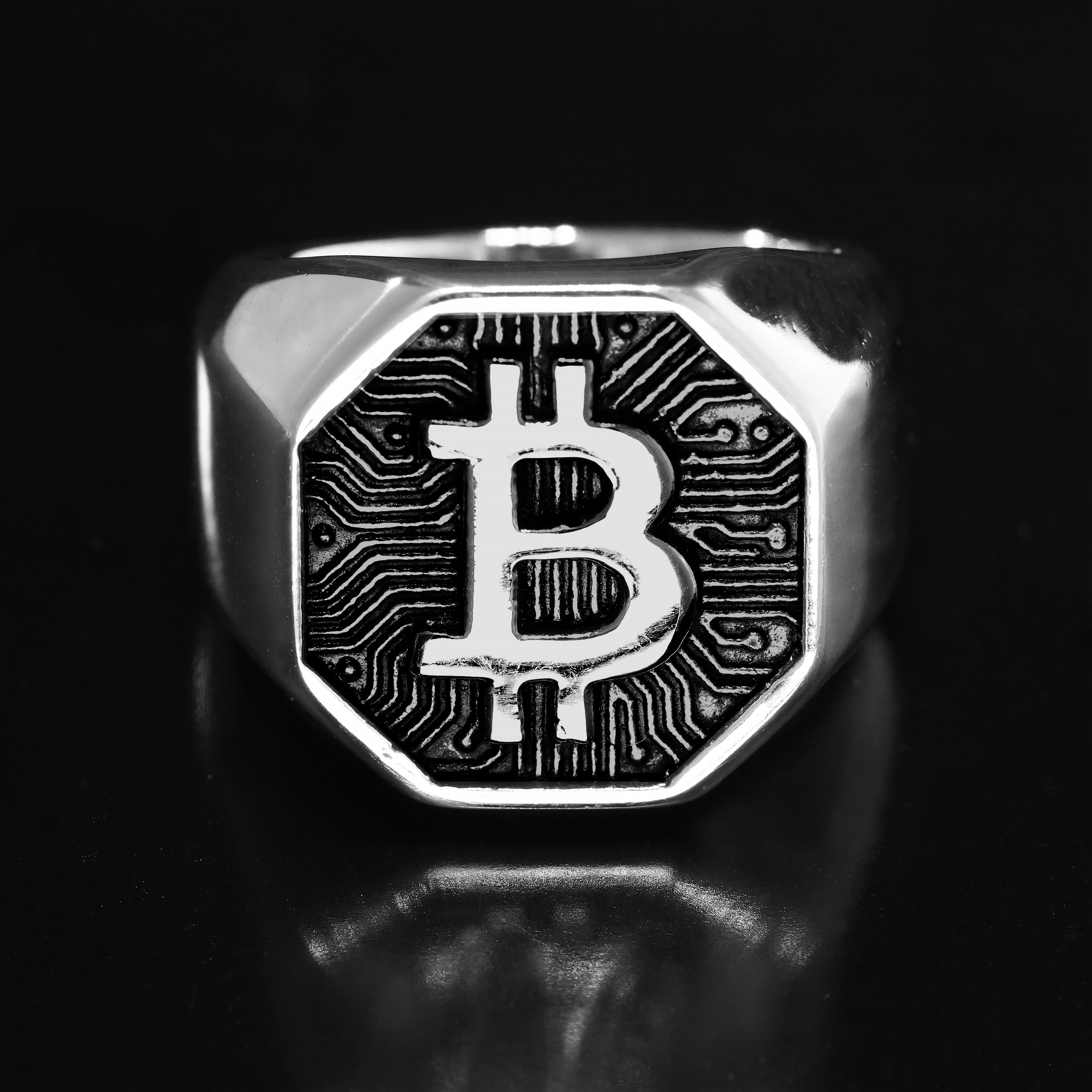 Bitcoin 鈦鋼戒指 縮圖 2